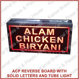 ACP Reverse Vinyl Cutting Flex Board Boards Acrylic SS Steel Golden Copper Brass Letters Sign Signs Boards Aluminium SS Collar Crystal Channel